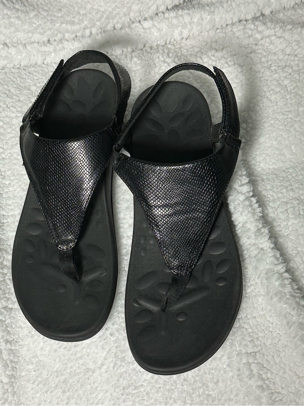 Utenag Amazon arch support womens Black Thong Sandals - Comfortable Everyday